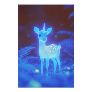 Phosphorescent Sapphire Fawnicorn Fototryck