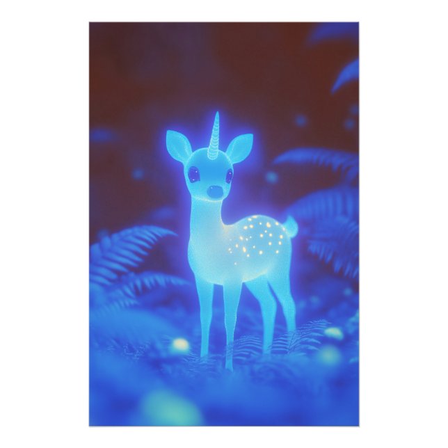 Phosphorescent Sapphire Fawnicorn Fototryck (Framsidan)