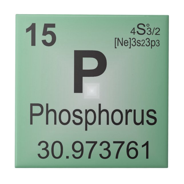 Phosphorusindividinslag - periodiskt bord kakelplatta (Framsidan)