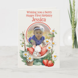 Photo 1st Birthday Folded Greeting Card Kort