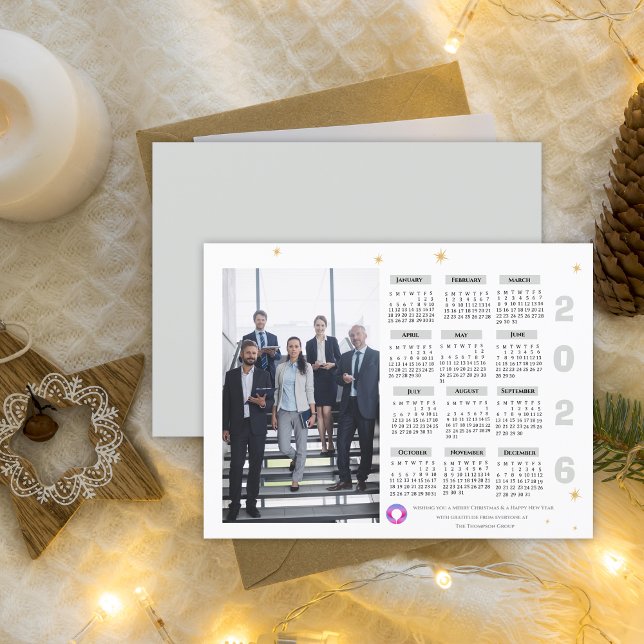Photo 2026 Calendar Corporate Business Company Helg Vykort (Photo 2026 Calendar Corporate Business Company Holiday Postcard)