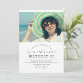 Photo 50 och Fabulous Birthday Inbjudningar