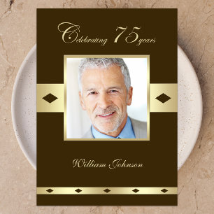 Photo 75:e Födelsedagsfest inbjudan Brown