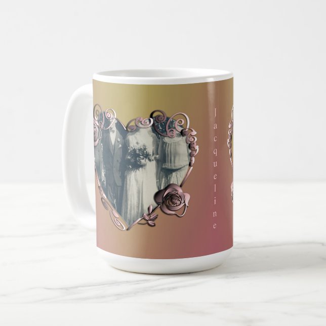 Photo 7:e Bröllop-årsdagen av Coppery Ro Kaffemugg (Framsida vänster)