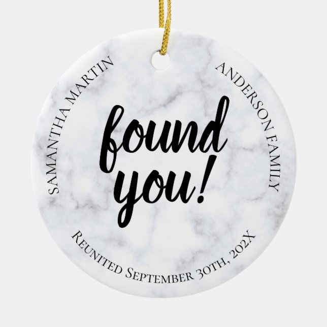 Photo Adoption Reunion Ceramic Ornament (Framsidan)