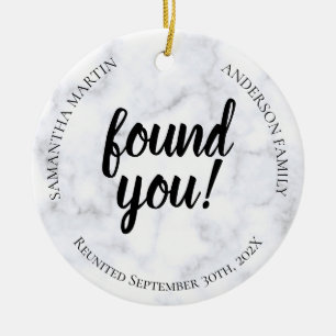 Photo Adoption Reunion Ceramic Ornamic Julgransprydnad Keramik