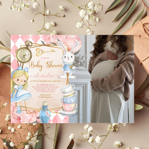 Photo Alice i Wonderland Baby Shower Inbjudningar