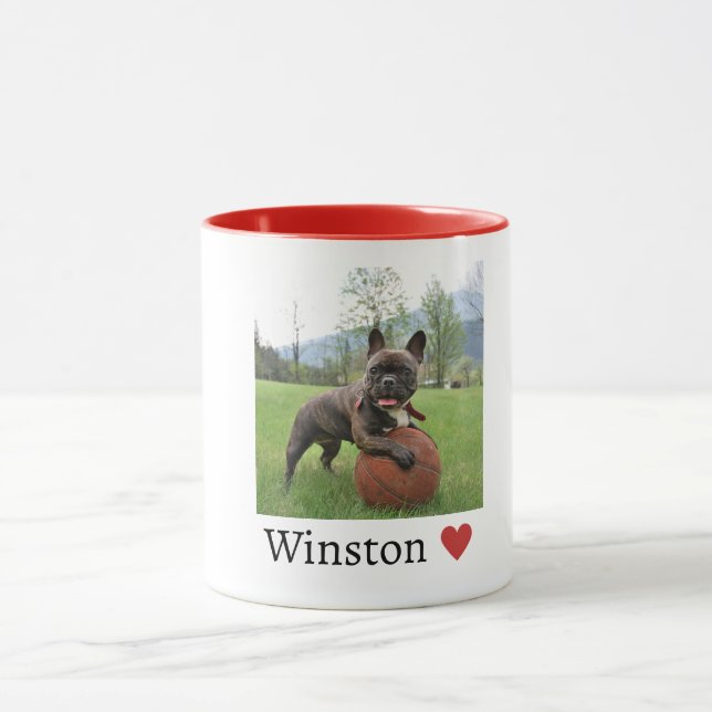 Photo and Namn Fransk Bulldog Hund älskare Mugg (Center)