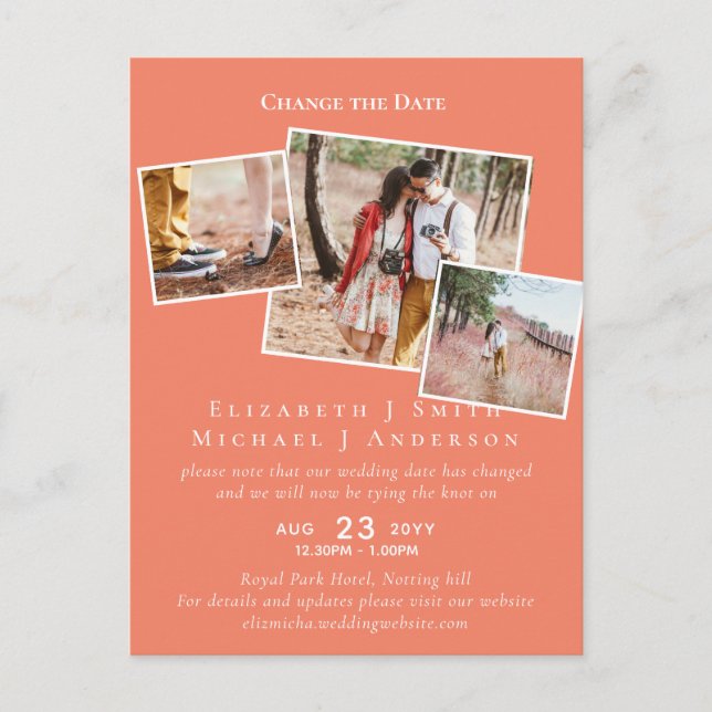 PHOTO Ändra datumplan senareläggning av händelse Vykort (Framsida)