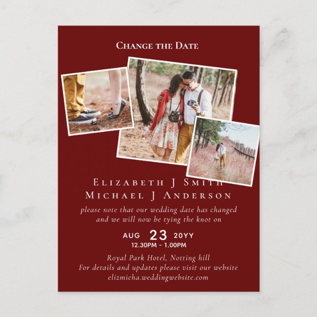 PHOTO Ändra datumplan senareläggning av händelse Vykort (Framsida)