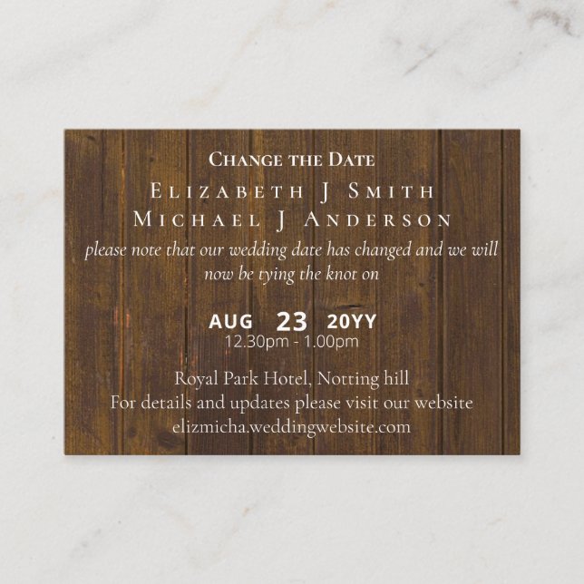 PHOTO- ändring av datum för uppskjutande inklusive Rådkort (Framsida)