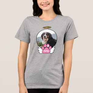 Photo Angel Vingar Rosa Tass Add Namn Hund Memoria T Shirt