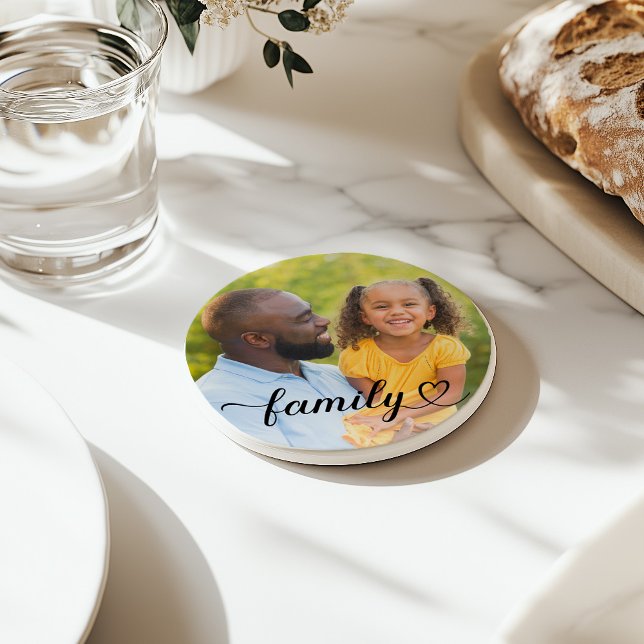 Photo Anpassningsbar för Family Kärlek Black Scrip Underlägg (Skapare uppladdad)