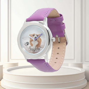 Photo Anpassningsbar Hund Cat Pet Namn Monogram Armbandsur
