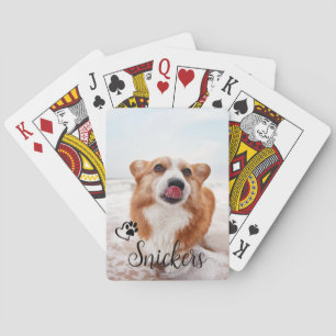 Photo Anpassningsbar Hund Cat Pet Namn Monogram Casinokort