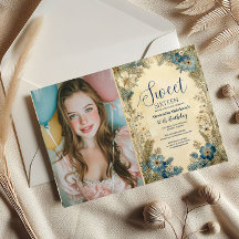 Photo Antique Botanical Art Nouveau Sweet Sixteen