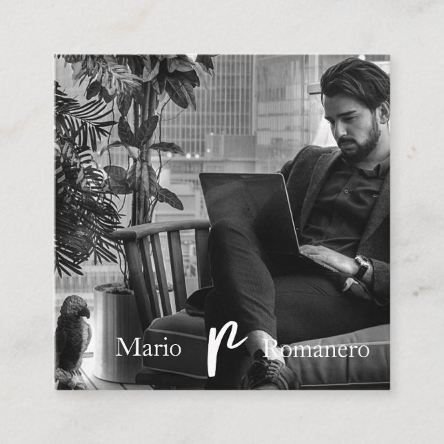 *~* Photo AP31 QR-Professionell enkel minimal Fyrkantigt Visitkort (Framsida)