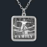*~* PHOTO AP42 FAMILY Bild Glitter Silverpläterat Halsband<br><div class="desc">SQUARE NECKLACE Bild Jewelry Photo Jewelry - Black GLITTER and White Block Brev (sök-ID AP42 för liknande utformningar på olika produkter) Överför till Zazzle-produkter eller andra smycken. * Energetiskt förbättrad minnesminnesminnesminnesminnesfamilj för Keepsakyminnen. Ladda upp familjen bild. Höger: "FAMILY" Ett textområde är tillgängligt. Anpassa teckensnittet färg, teckensnittet storlekt faktiskt för teckensnittet...</div>