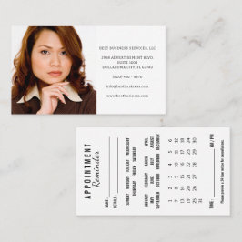 Photo Appointment Reminder Calendar Business Card Visitkort