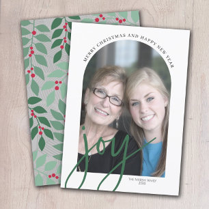 Photo Arch med enormt joy-skript - botaniskt bakåt Julkort