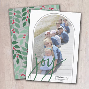Photo Arch med enormt joy-skript - botaniskt bakåt Julkort