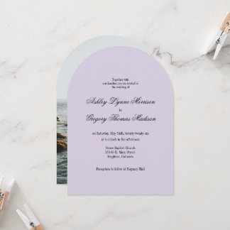 Photo Arch Shaped Lavender Wedding Invitation Inbjudningar