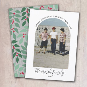 Photo Arch - Skriptfamiljen Namn - botaniskt tillb Julkort