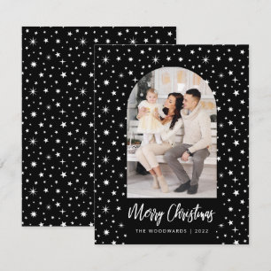 Photo Arch Stars God jul Black and White Julkort
