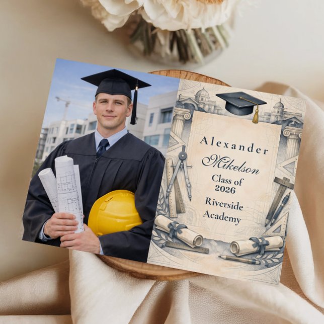 Photo Architect Student Graduation Design Meddelande (Skapare uppladdad)