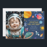 Photo Astronaut Planets Space Boy Birthday Inbjudningar<br><div class="desc">Astronaut Planets Space Boy Birthday-inbjudan Du kan anpassa dina inbjudningar genom att välja mellan så många olika pappra typer,  former och texter som du väljer för att göra dem unika och speciella.</div>