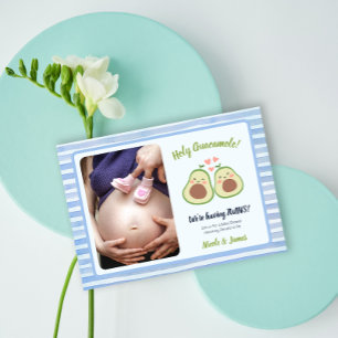 Photo Avocado Gender Neutral Twillingars Baby Show Inbjudningar