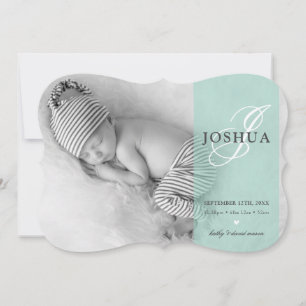 PHOTO BABY ANNOUNCEMENT initial overlay mynta Meddelande
