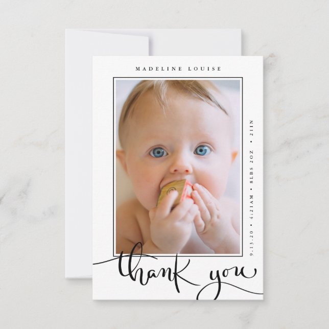 PHOTO BABY ANNOUNCEMENT TACK KORT (Framsida)