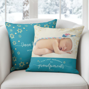 Photo Baby First Hanukkah Grandföräldrar Star Davi Kudde