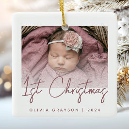 Photo Baby första julskript Ro Ceramic Julgransprydnad Keramik