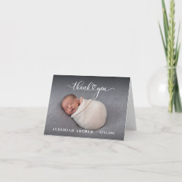 Photo baby tack, elegantens födelsebesked meddelande
