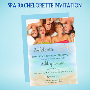 Photo Bachelorette Möhippa Spa Day Inbjudningar