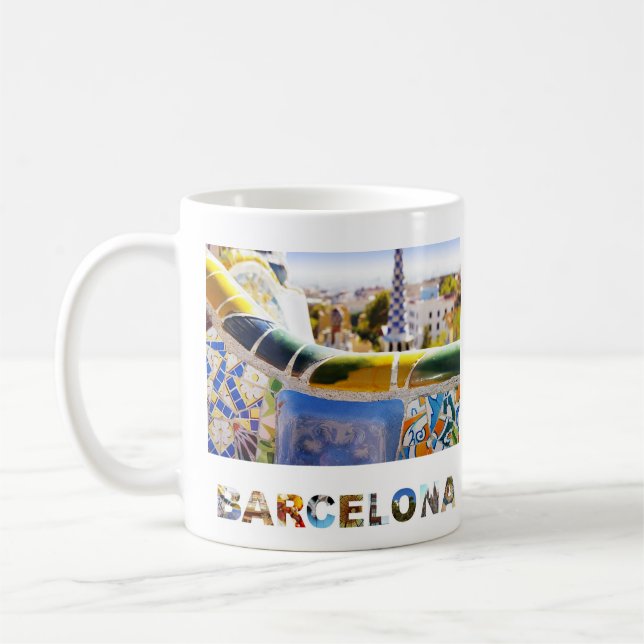 Photo Barcelona Spain Parc Guell Travel Kaffemugg (Vänster)