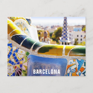 Photo Barcelona Spain Parc Guell Travel Vykort