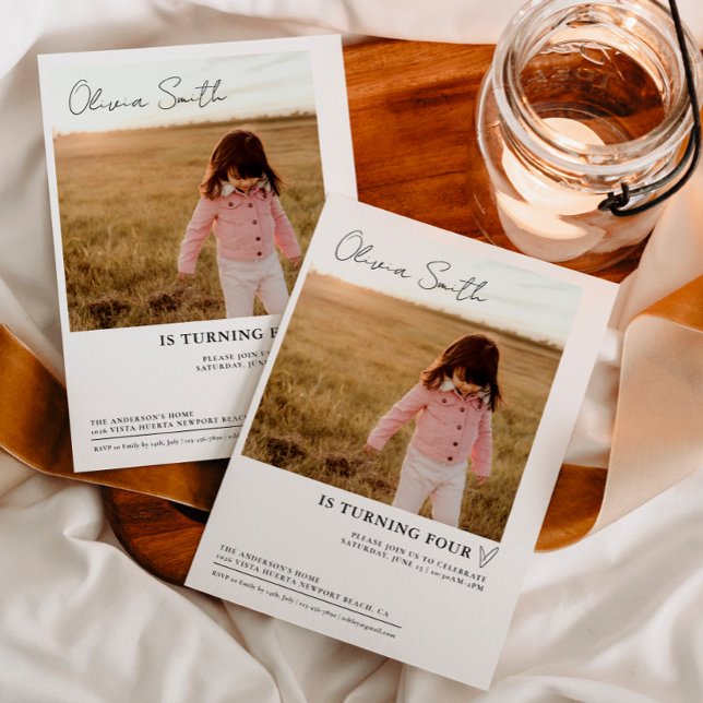 Photo Barns födelsedag, Photo BIrthday-inbjudan Inbjudningar (Skapare uppladdad)