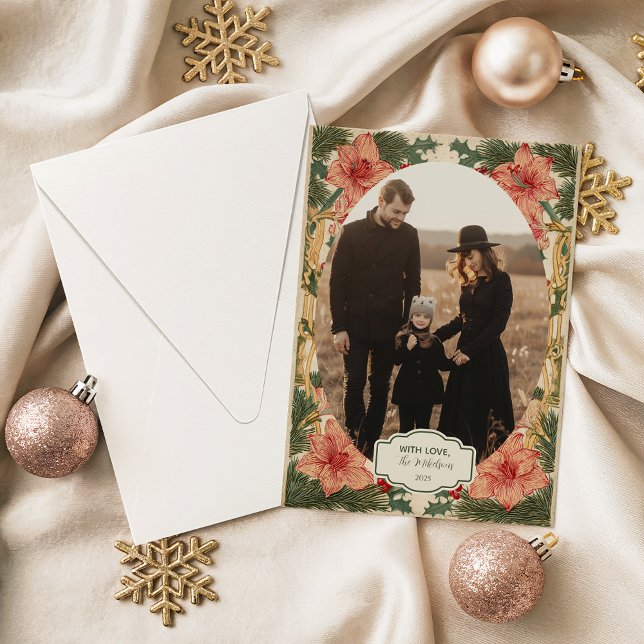 Photo Baroque Holly Christmas Julkort (Skapare uppladdad)