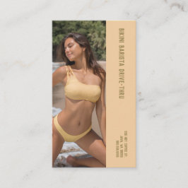 Photo Beach Bikini Barista Dubbla Number Coffee Lojalitetskort