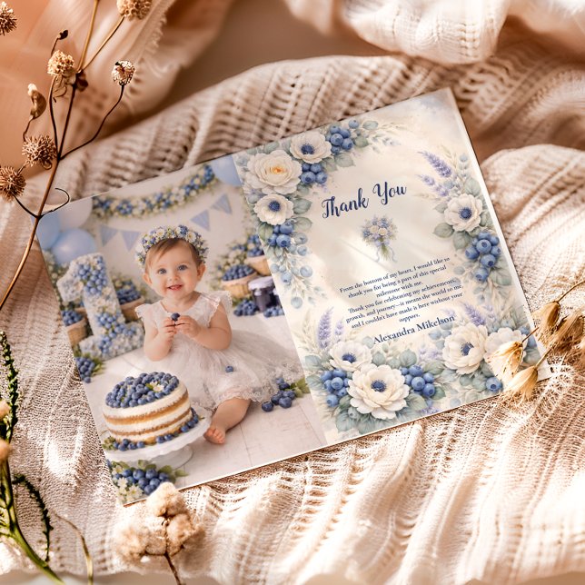 Photo Berry First Storybook Garden 1st Birthday Tack Kort (Skapare uppladdad)