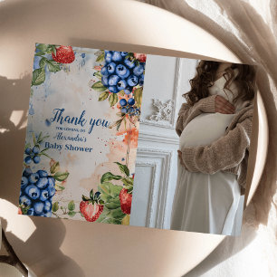 Photo Berry Sweet Vild Berries Baby Shower Tack Kort
