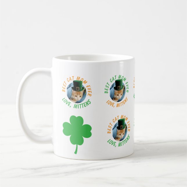 Photo Best Cat Mom Ever Irish Custom Pet Name  Kaffemugg (Vänster)