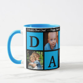 Photo BEST DADDY Collage Coffee Fars dag Black Mugg