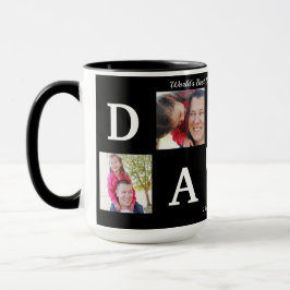Photo BEST DADDY Collage Coffee Fars dag Black Mugg