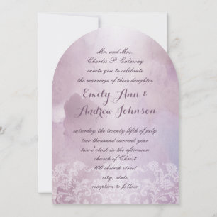 Photo Best Day Aldrig Lavender Watercolor Bröllop Inbjudningar