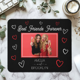 Photo Best Friends Forever Black and Red Hearts Musmatta
