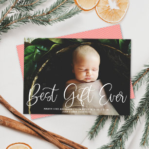 Photo Best Gift-Helgdag någonsin Birth Notificatio Julkort